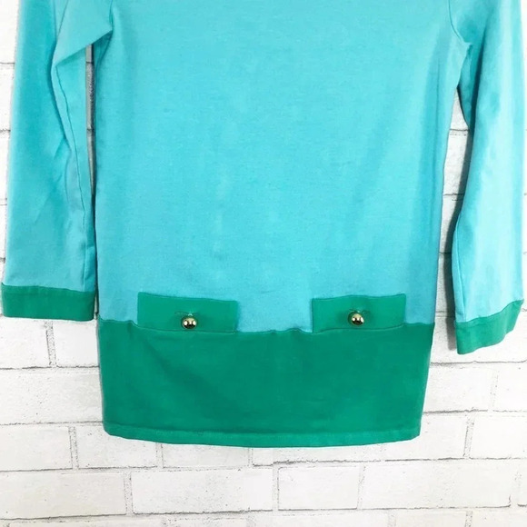 Kate Spade Blue & Green Pullover Shirt, Size XXS - Picture 3 of 8